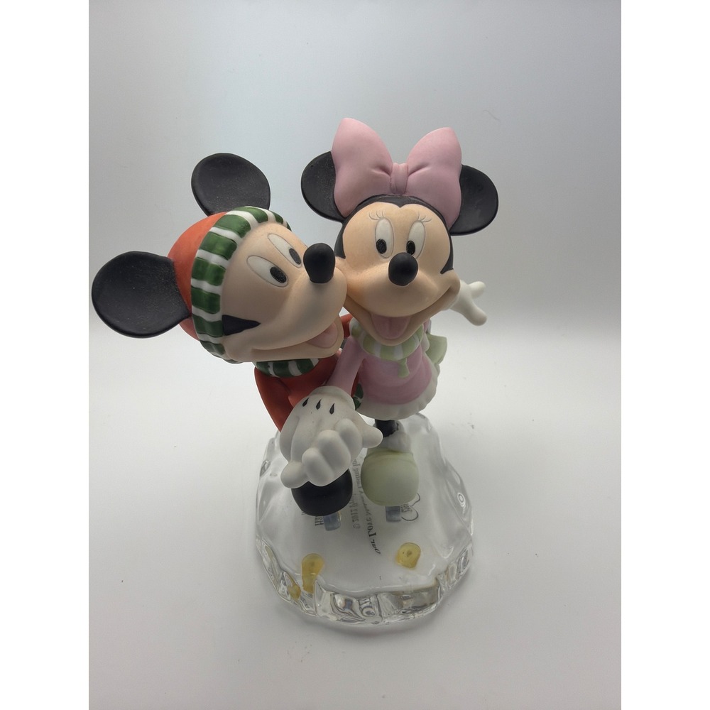 Disney Precious Moments Mickey Minnie Mouse Ice Skating Figurine 121703 Box - Picture 4 of 7